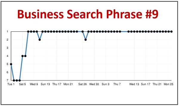 Business Search Phrase Ranking Result on Google number 9
