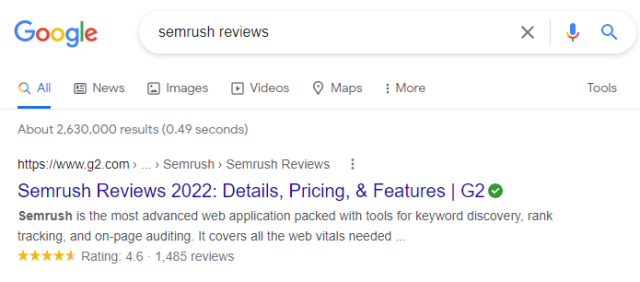 Rich Snippet Search Example